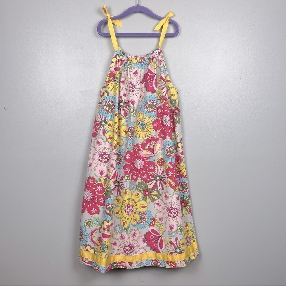 Hanna Andersson tie shoulder pillowcase 100% cotton floral print, 150cm = US 12.